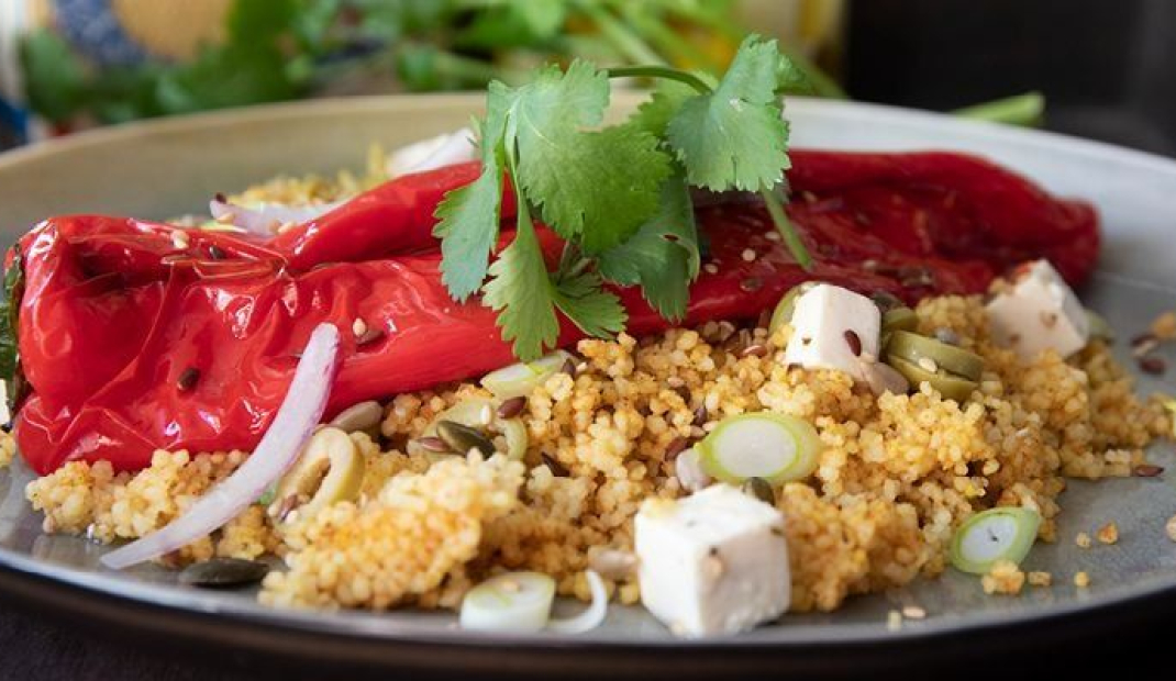Couscous ras el hanout met gepofte paprika