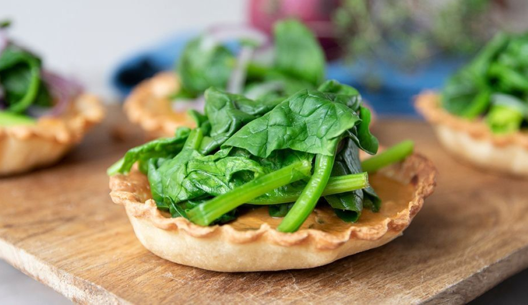 Hartige taart: Tartelette pompoen spinazie geitenkaas